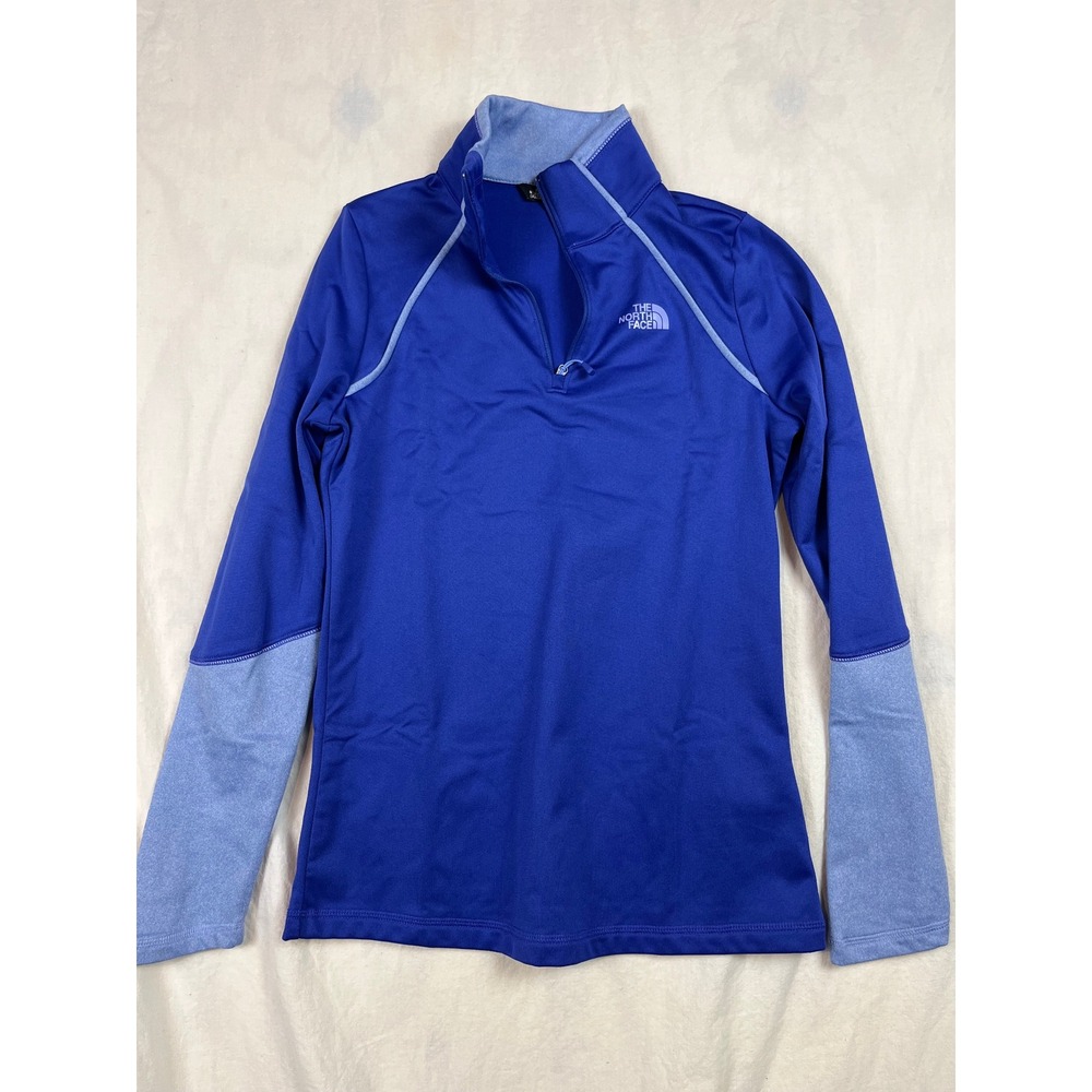 The North Face Womens Quarter Zip Pullover Royal‎ Blue Performance Top Small